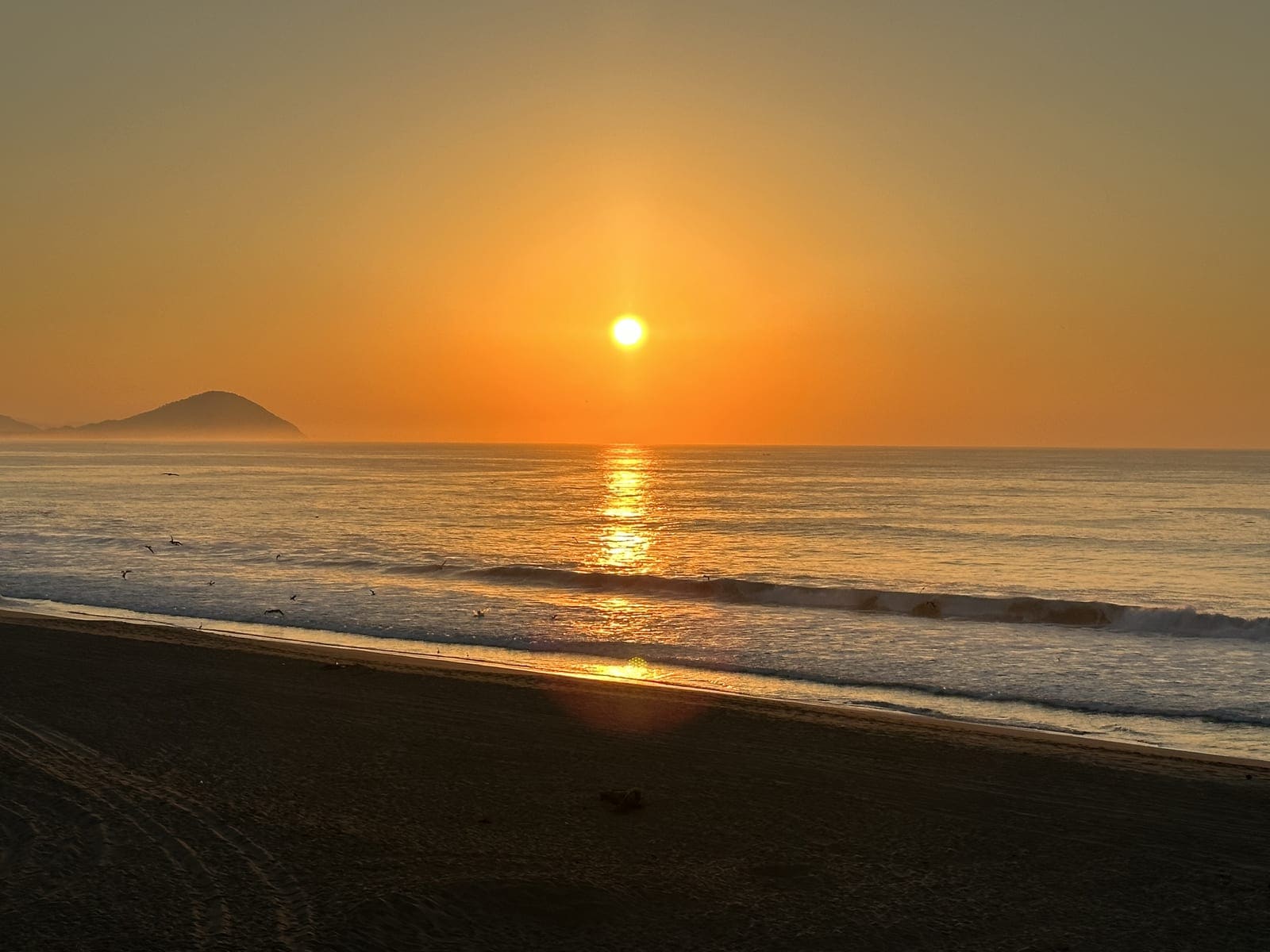Sunrise over the main beach