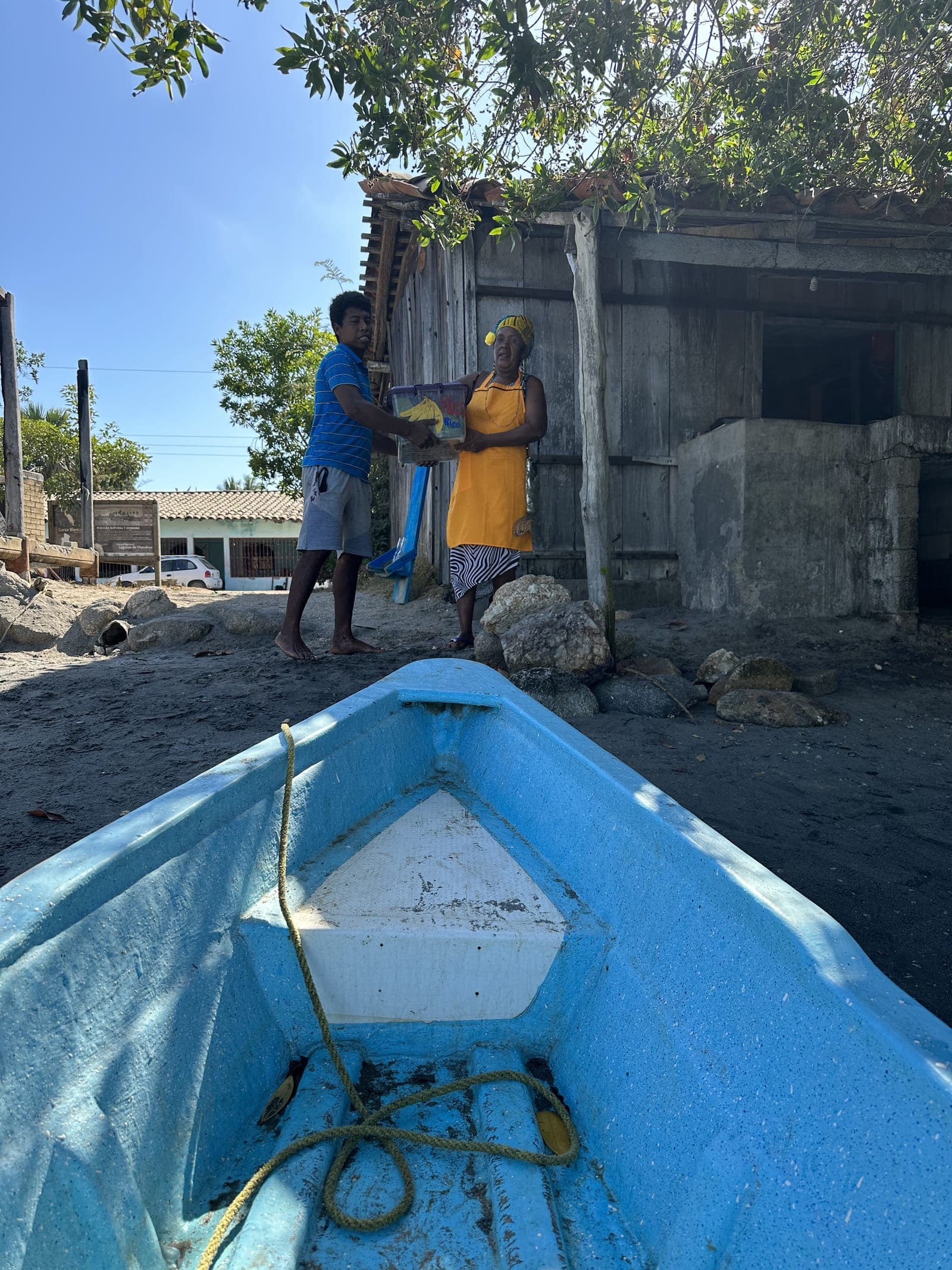 Lanchas on the village shore